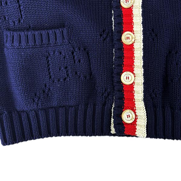 GUCCI（グッチ） カーディガン パーフォレーテッドGG コットン ニット