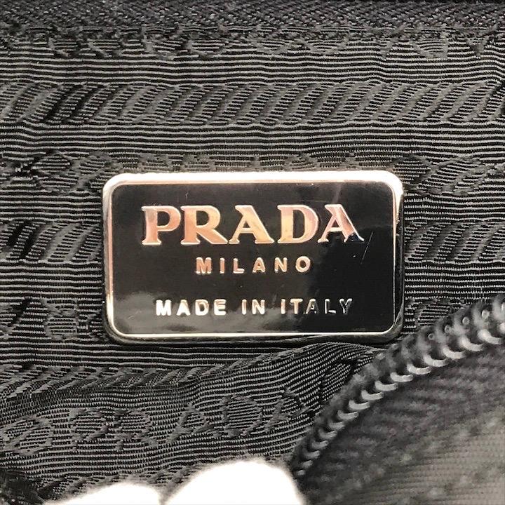 良品 PRADA プラダ 三角ロゴ プレート ナイロン テスート ミニ ハンド