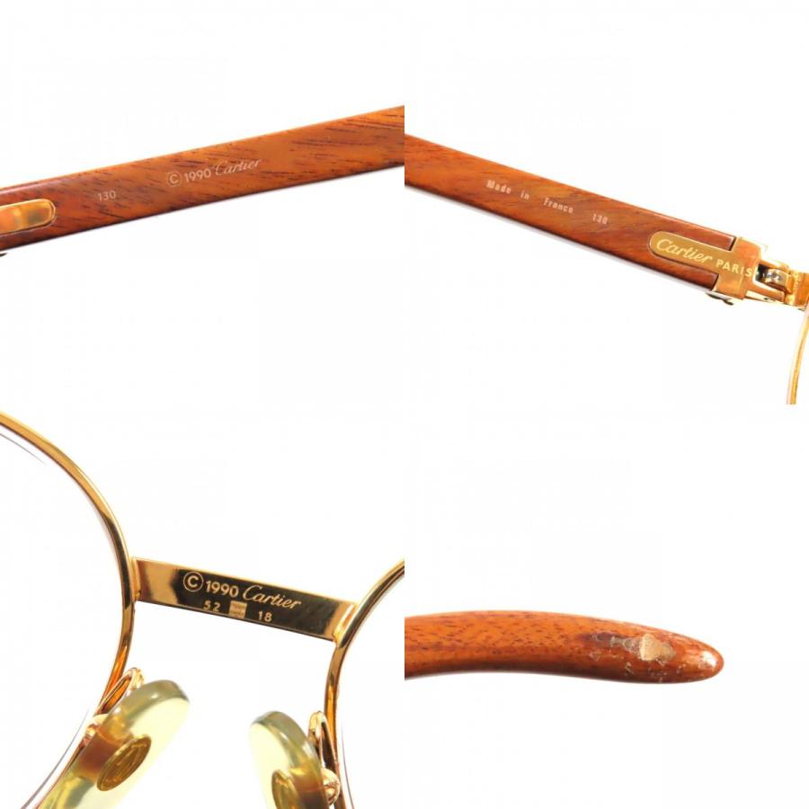 Cartier（カルティエ） 人気▽Cartier ロゴ金具 ウッドテンプル メガネ