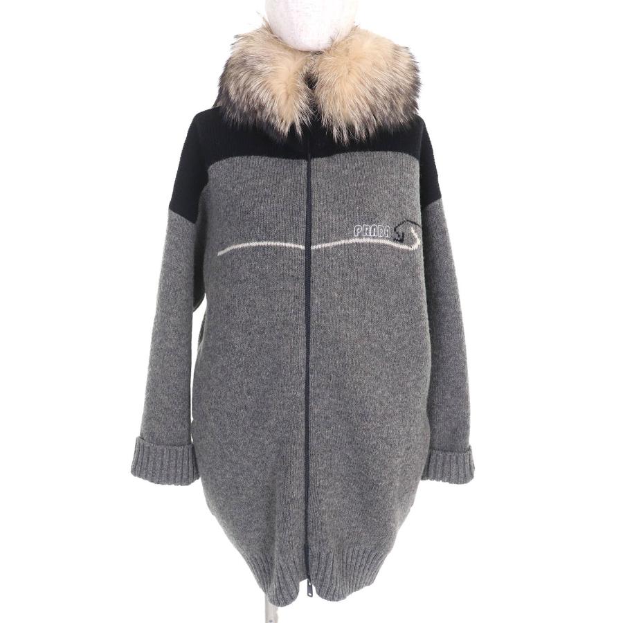 PRADA（プラダ） 未使用品△PRADA ウール100% フォックスファー ロゴ