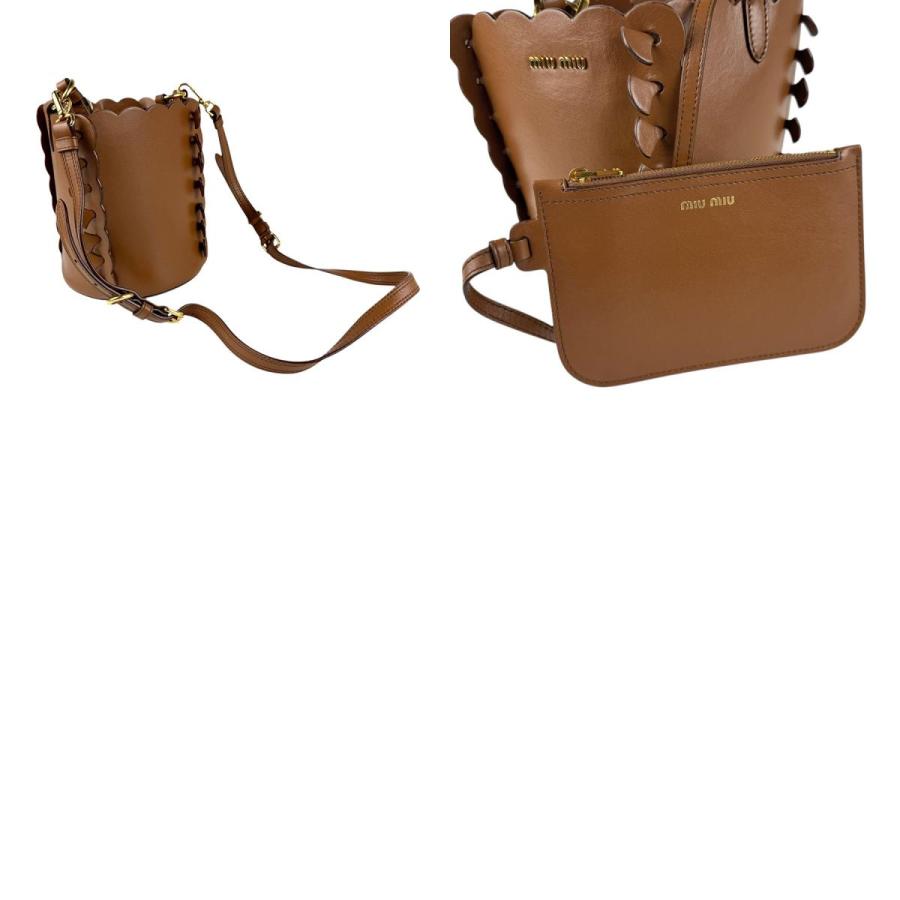 miu miu（ミュウミュウ） ショルダーバッグ レザー ブラウン