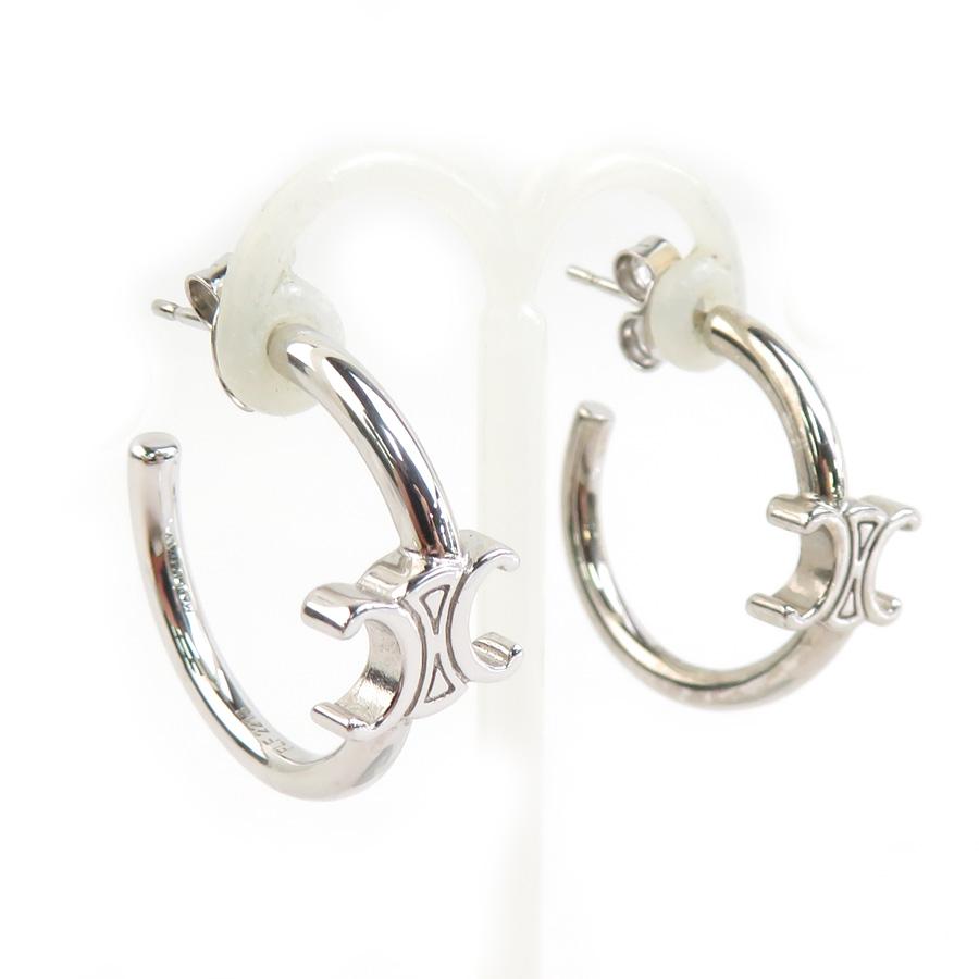 CELINE（セリーヌ） ピアス トリオンフ フープピアス メタル シルバー