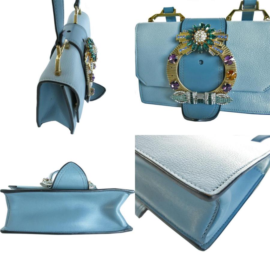 miu miu（ミュウミュウ） 斜め掛けショルダーバッグ レザー/ビジュー