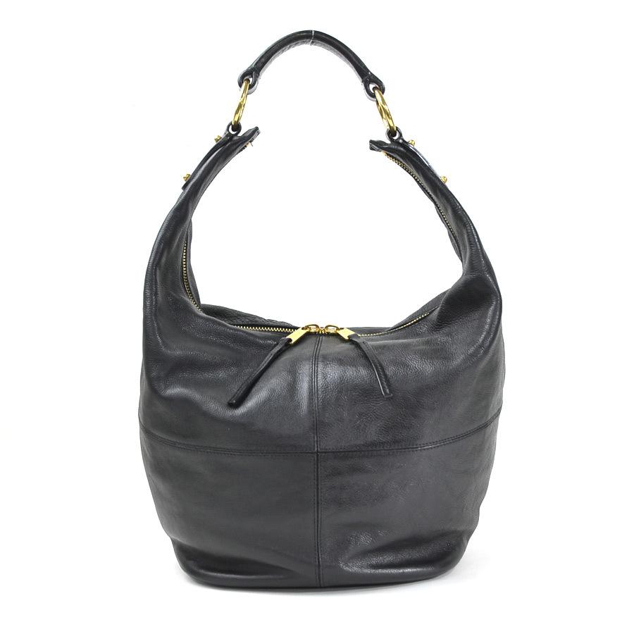 CELINE（セリーヌ） ショルダーバッグ レザー ブラックxゴールド金具