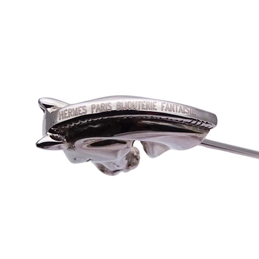 HERMESエルメス クルードセルハットピン シルバー/ブラック ピン