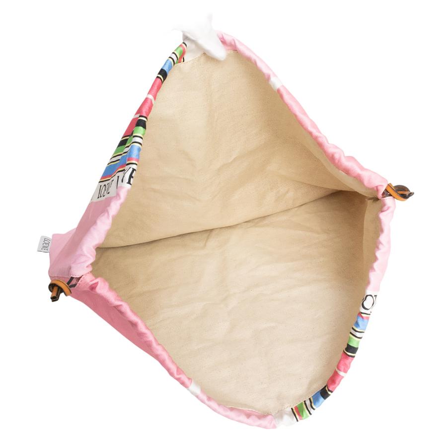 LOEWE（ロエベ） （美品）ロエベ ドローストリングポーチ ストライプ L