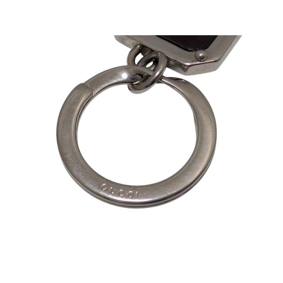 GUCCI（グッチ） キーホルダー キーリング GG レザー メタル ダーク