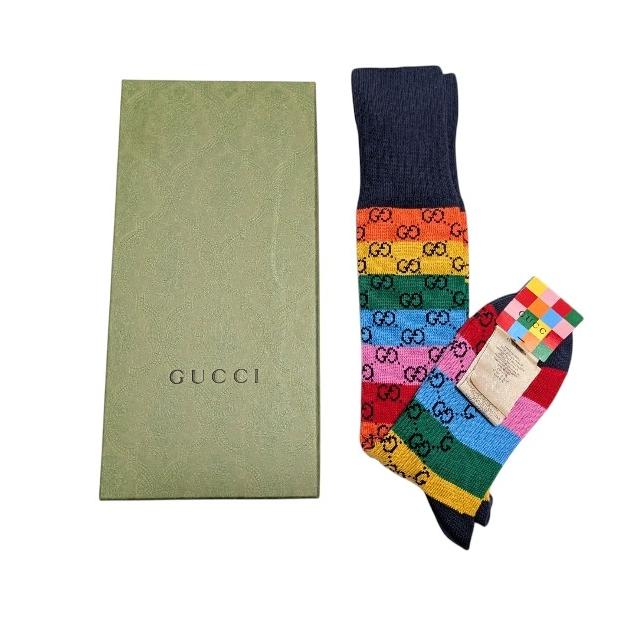 GUCCI（グッチ） 未使用 ソックス ハイソックス 柄 カラフル GG柄 24