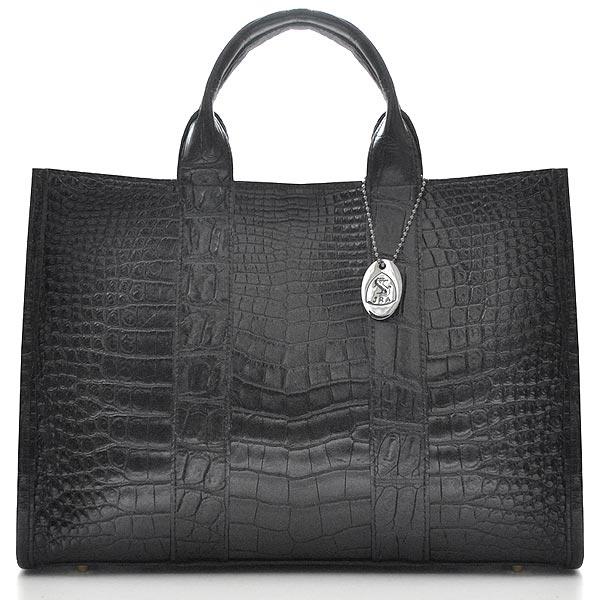 トートバッグ CROCODILE クロコダイル 黒 マットブラック 鰐革 ワニ革
