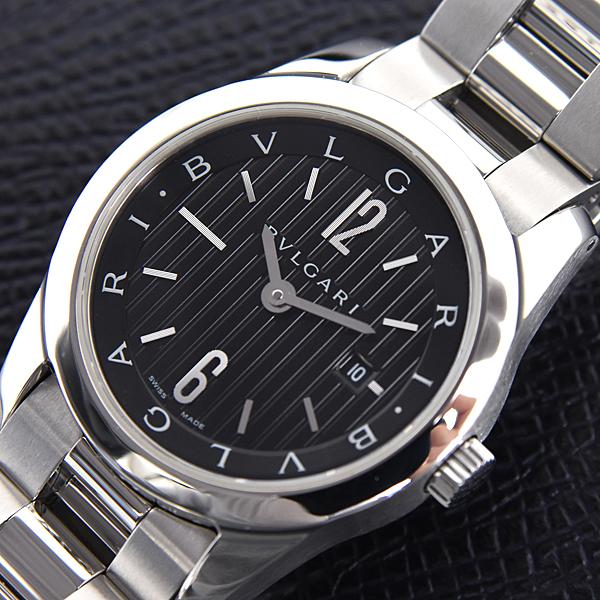 美品】ブルガリ ソロテンポ ST30S ブラック クォーツ デイト