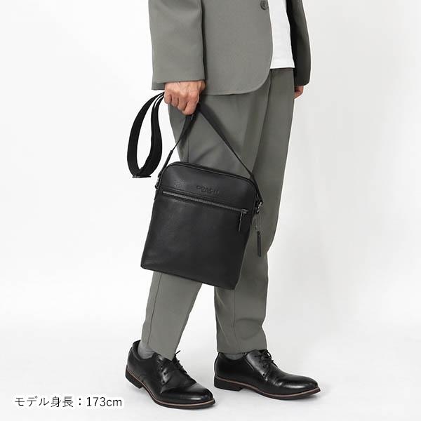 COACH（コーチ） ショルダーバッグ メンズ 縦型 レザー ブラック 4011