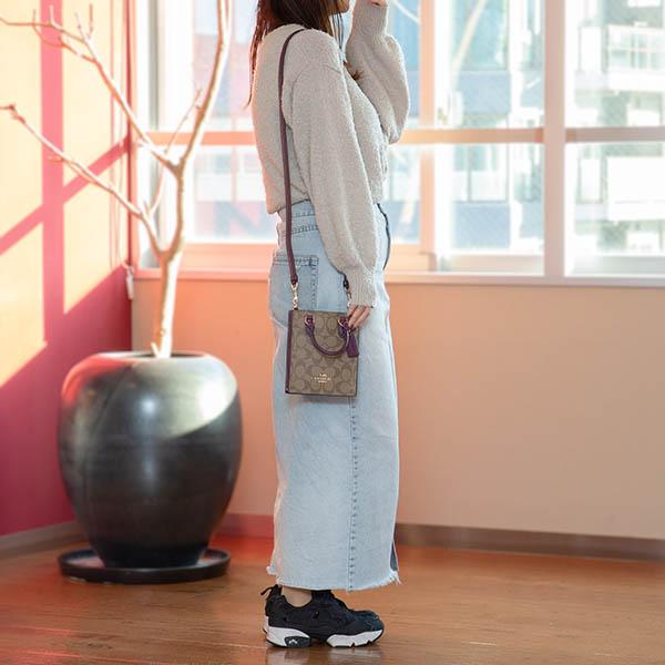 COACH（コーチ） ミニ トートバッグ レディース 縦型 シグネチャー