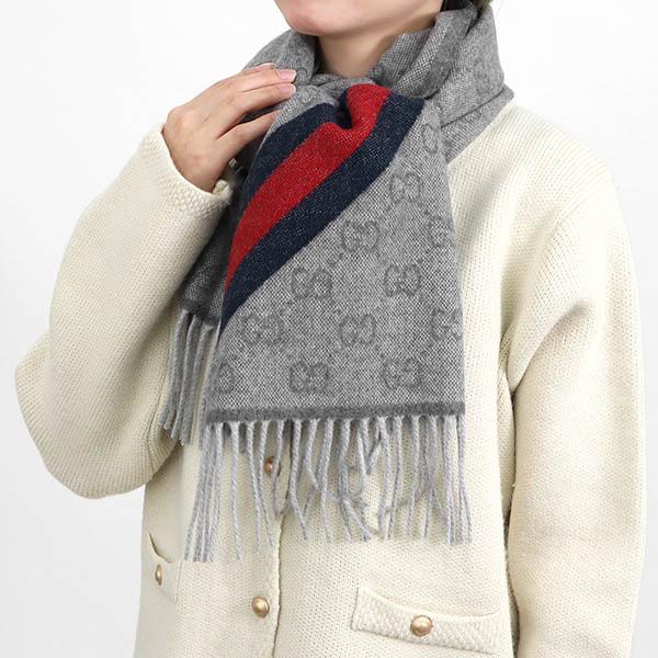 GUCCI（グッチ） ストール ウール100% GG柄 マフラー ユニセックス