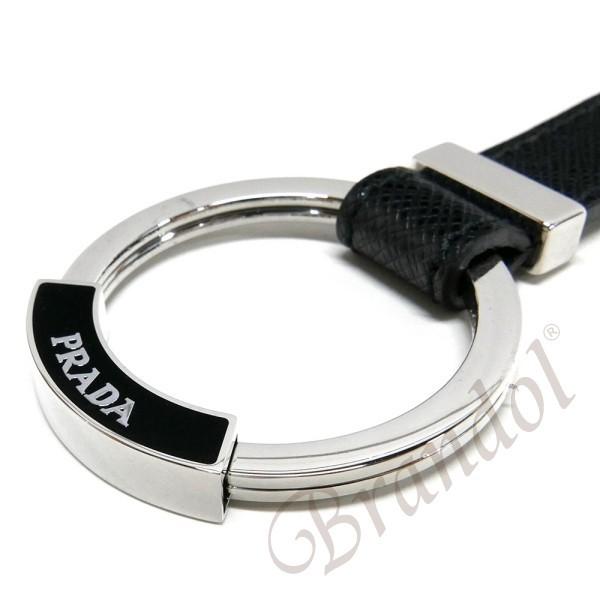 PRADA（プラダ） メンズ キーリング サフィアーノ レザー キーホルダー