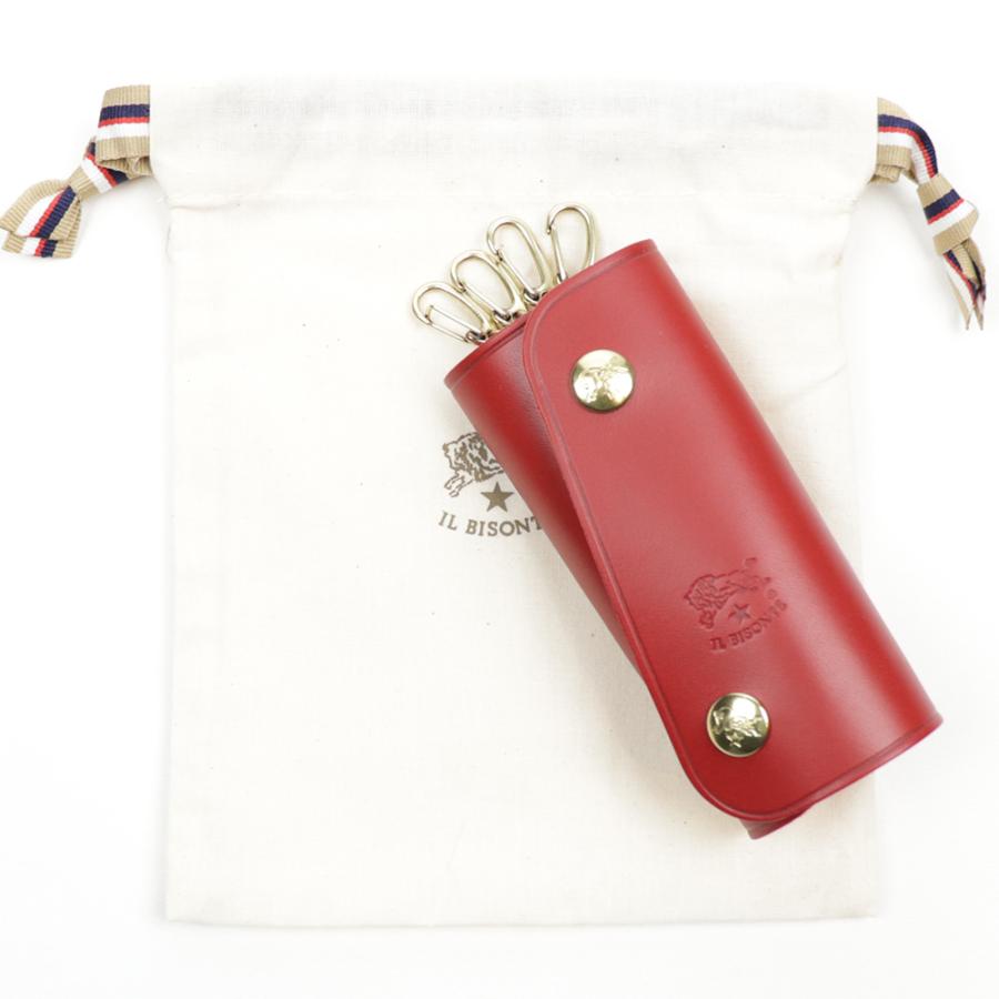 IL BISONTE（イルビゾンテ） キーケース 4連 ロッソ レッド 赤