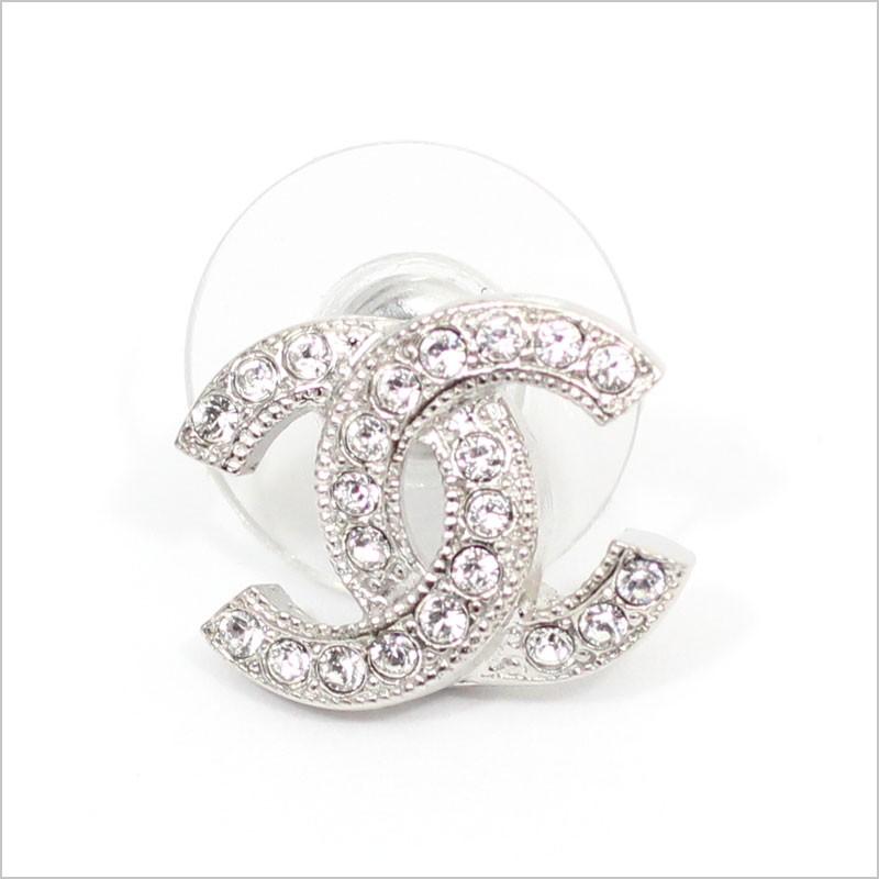 CHANEL（シャネル） ピアス CCマークラインストーン メタル＆ストラス