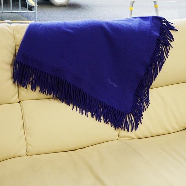 HERMES（エルメス） ブランケット パープル 青紫 大判 ウール カシミヤ