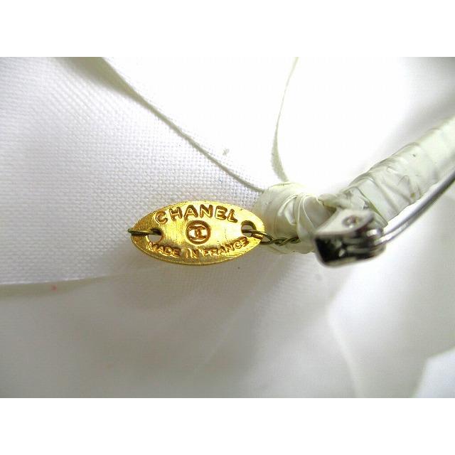 CHANEL（シャネル） キャンバス カメリア コサージュ ブローチ 【美品