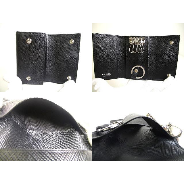 PRADA（プラダ） サフィアーノ トライアングル レザー 4連 キーケース
