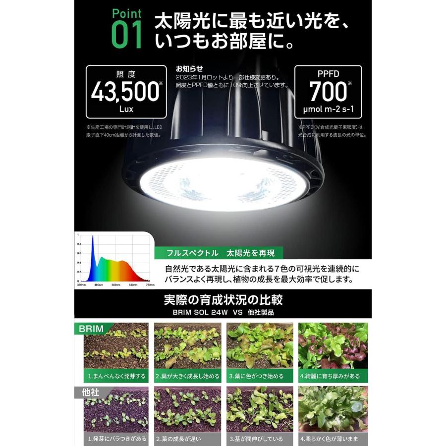 公式】BRIM(ブリム) SOL 24W 植物育成ライト LED E26口金 フル