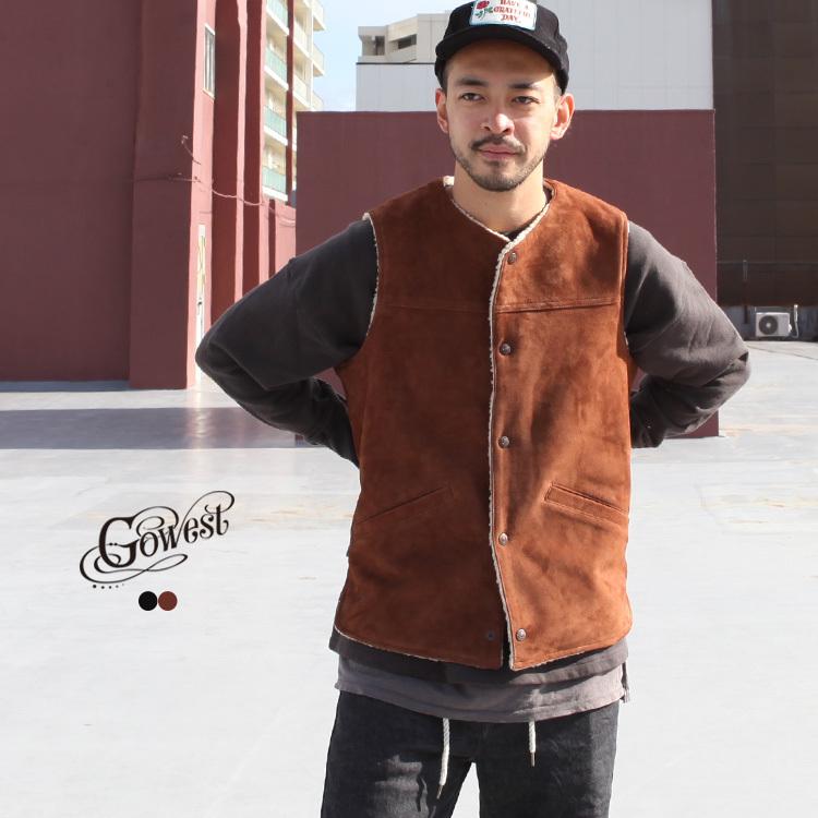 GOWEST（ゴーウエスト） アウター ベスト 80'S BOA VEST / GOAT SUEDE
