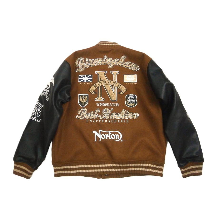 ノートン（NORTON） スタジャン 253N1705 サガラ刺繍＆刺繍 袖フェイク