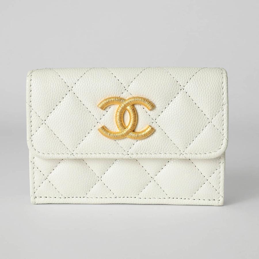 CHANEL（シャネル） 並行輸入 3つ折り財布 キャビアスキン CHANEL