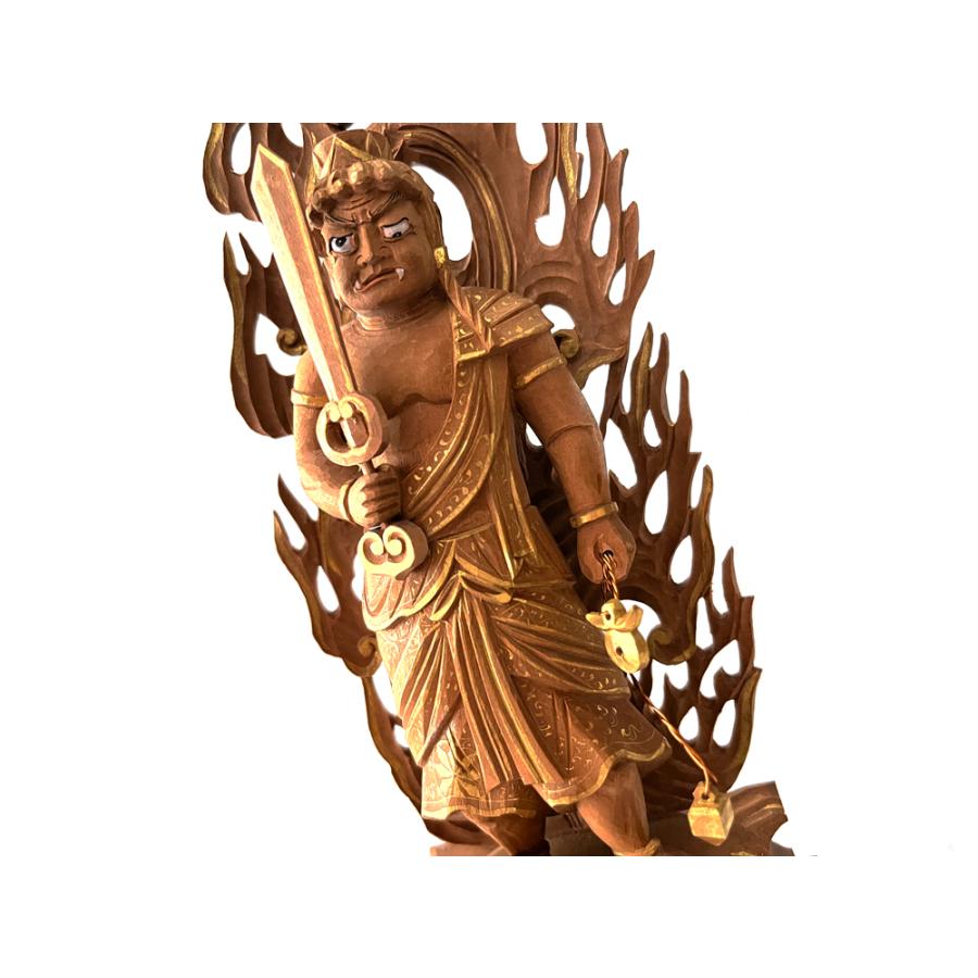 真言宗 仏像 大日如来 インド白檀 木彫 金泥書 不動明王 弘法大師 3体