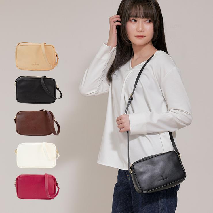 イルビゾンテ IL BISONTE レザースクエアショルダーバッグ bcr327