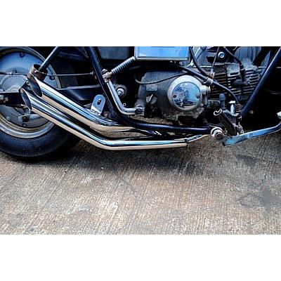 JAZZ50用 ステンレス製ツインスラッシュカットWマフラー/ジャズ50