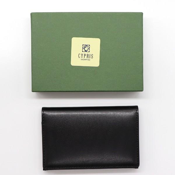 モルフォ キプリス 名刺入れ ササマチ シラサギレザー ブラック 8226