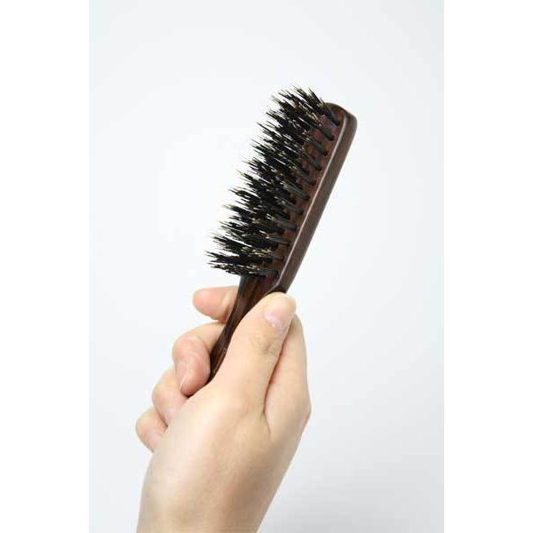 ブラシの平野 ヘアブラシ E-8 手植え 天然毛 天然木 猪毛 獣毛