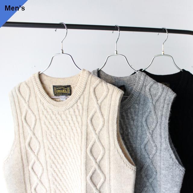 ORGUEIL（オルゲイユ） 【15%OFF】Orgueil ケーブルニットベスト Cable