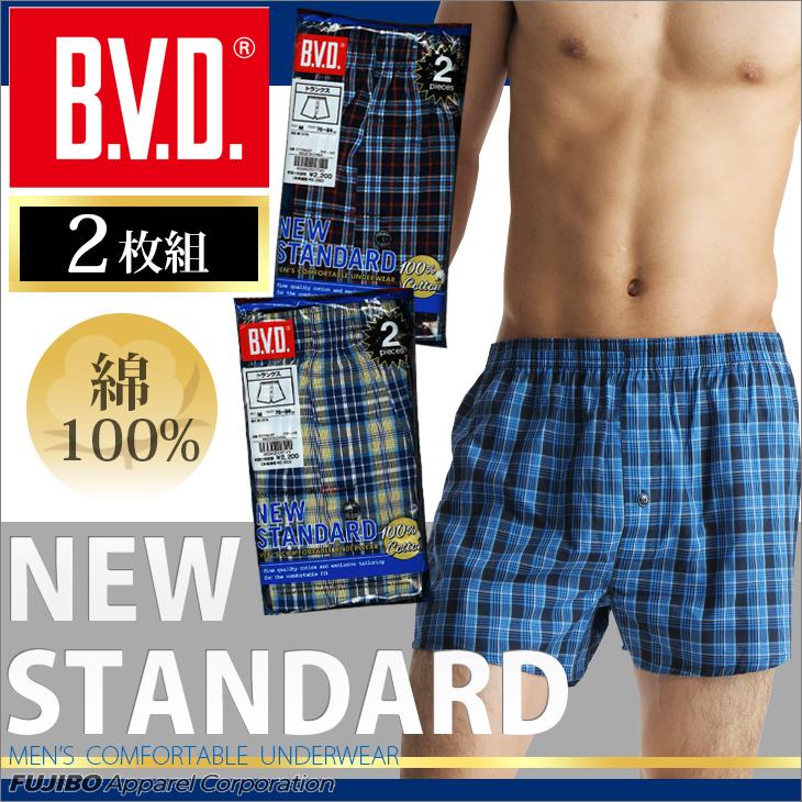 B.V.D bvd トランクス 2枚組 B.V.D. NEW STANDARD メンズインナー