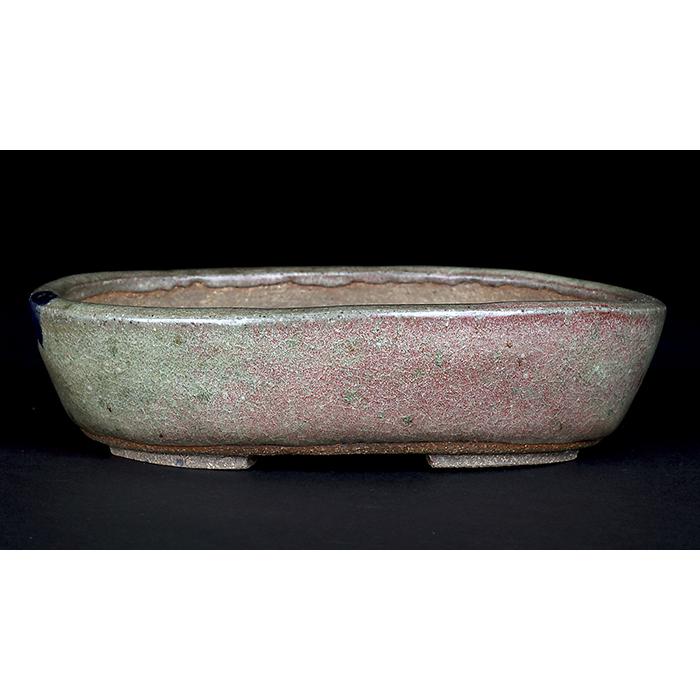 盆栽鉢 「東福寺水均釉窯変楕円鉢」 植木鉢 初代 平安東福寺 登窯 5号