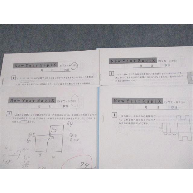 SAPIX 小6 算数 ニューイヤーサピックス NYX-01〜04-1 テスト計4回分