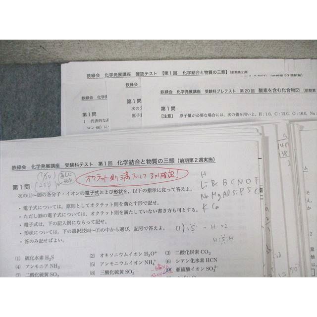 鉄緑会 化学発展講座 上/下巻/問題集 通年セット テスト計48回分付き