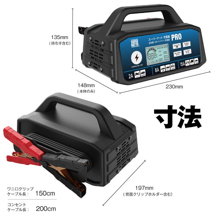 SUPER NATTO（スーパーナット） バイク 自動車 バッテリー 12V 充電器