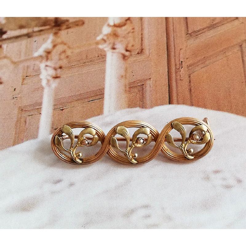 ORIA ヤドリギのブローチ フランスアンティーク : BAU ANTIQUES - 通販