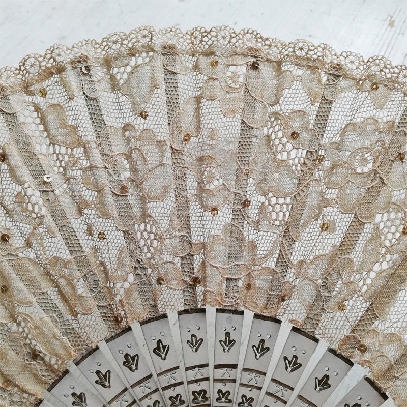 レースのエヴァンタイユ レース 扇子 フランスアンティーク : BAU