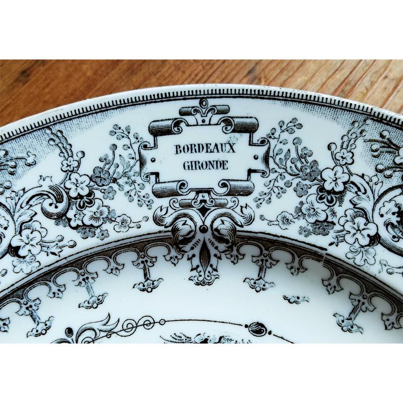 Jules Vieillard Bordeaux ボルドー窯 グリザイユプレート フランス