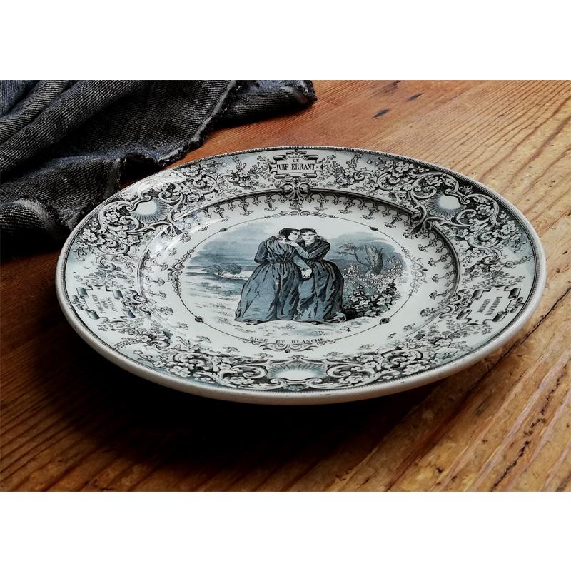 Jules Vieillard Bordeaux ボルドー窯 グリザイユプレート フランス