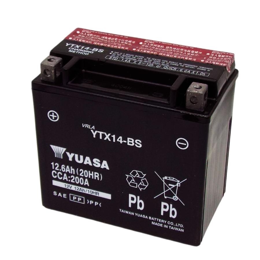 台湾ユアサ YUASA YTX14-BS バイクバッテリー 初期充電済【互換 GTX14