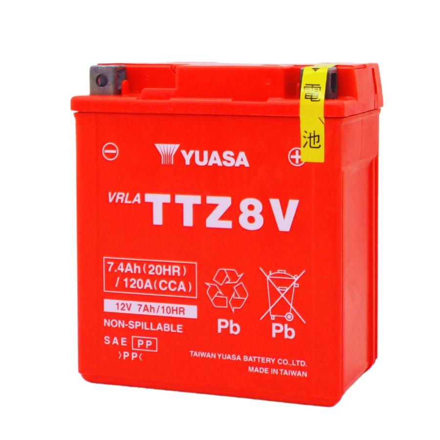 台湾ユアサ YUASA TTZ8V バイクバッテリー 充電済【互換 GTZ8V YTZ8V