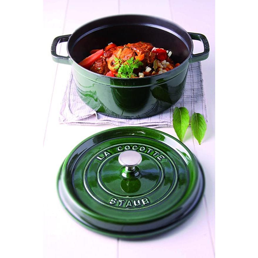 ピコ・ココット staub ピコ ココット ラウンド バジルグリーン 20cm