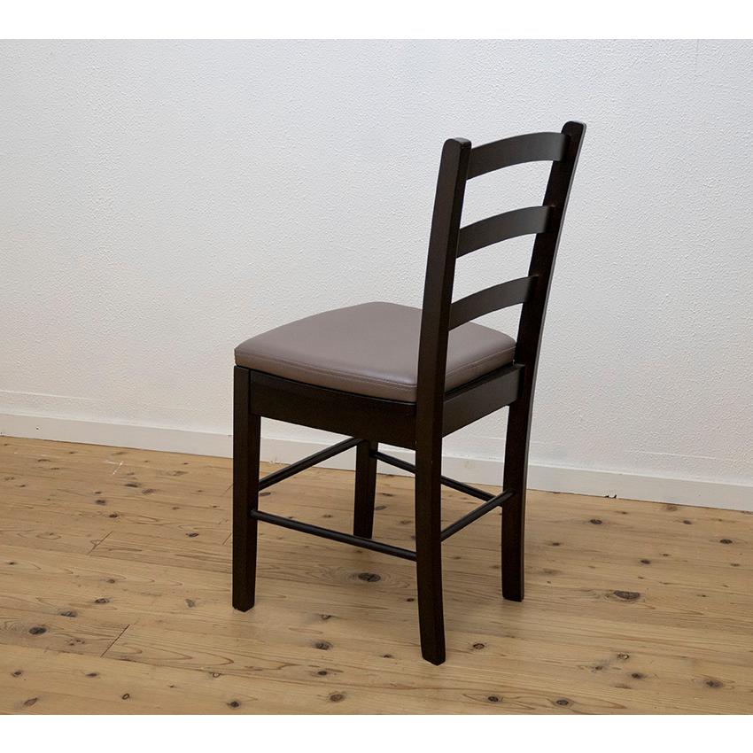 木製 ダイニングチェア カプチーノ こげ茶色 クッション座面 CDK383CA