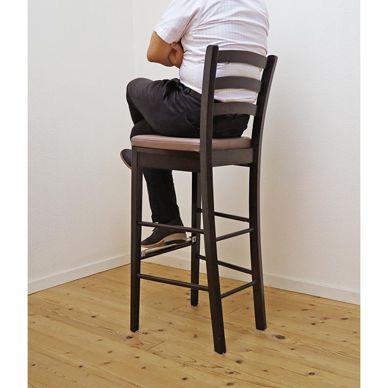 座面高80cm 木製 ハイカウンター チェア 補強桟有り CCK409-80