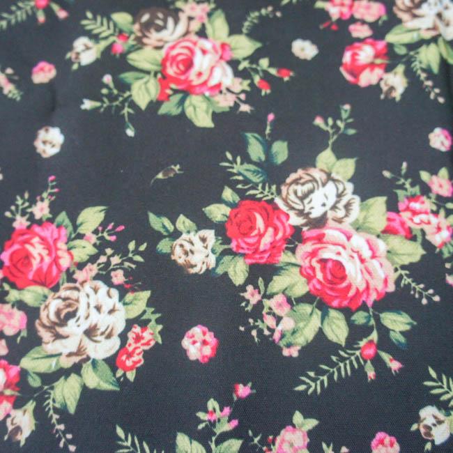 トートバッグ 内ポケット付き ローズ 薔薇 花柄 ピンク ブルー