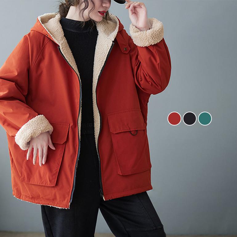 モッズコート ボアライナー付き ジャケット フード付き フラップ