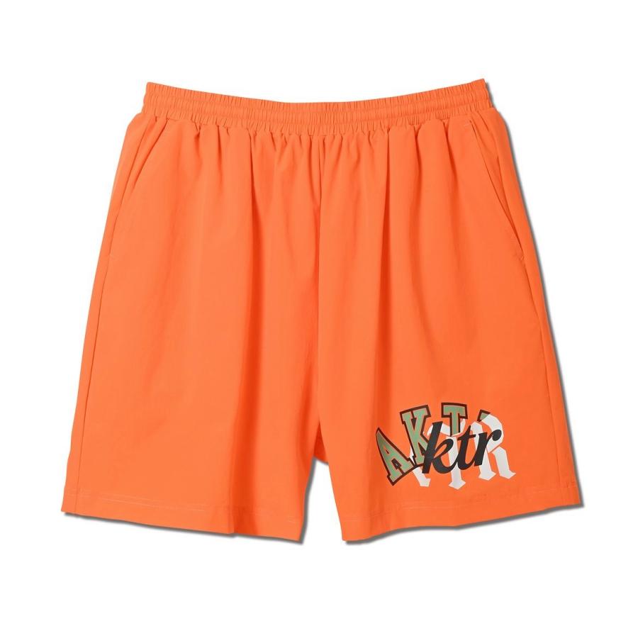 AKTR MIXTURE LOGO SHORT WIDE PANTS OR アクター ウェア パンツ